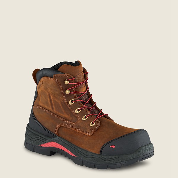 Red Wing Safety Bot Erkek - King Toe® Adc - 6-Inch Waterproof Toe - Kahverengi/Siyah - 56KLPNUSG